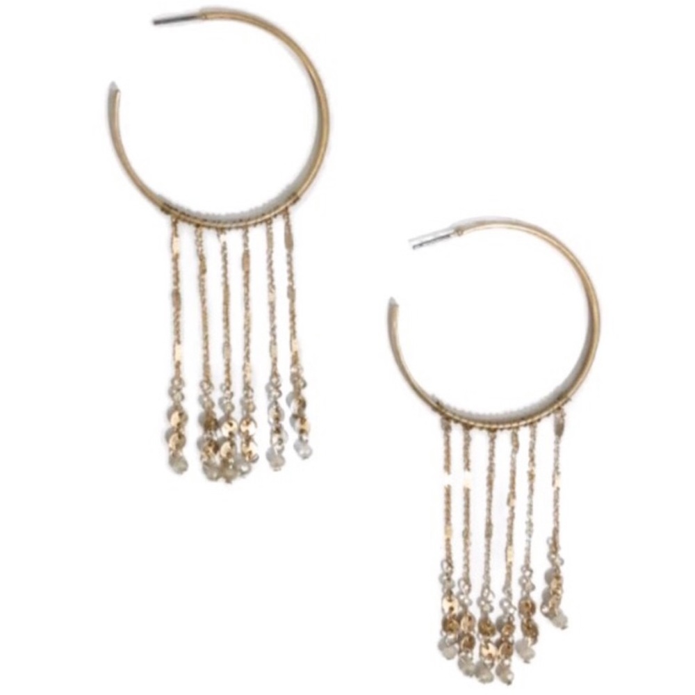 Gold Hoop Dangling Earrings